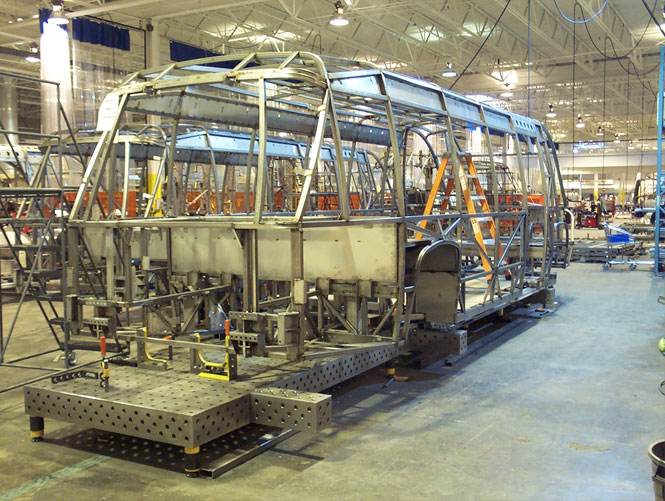 為鄭州宇通客車制作的大巴車三維工裝夾具